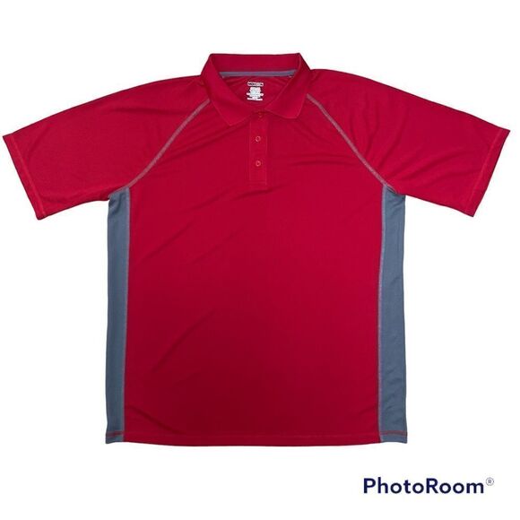 Moheen Cool Shirt Mens Large Red Dri Short Sleeve Polo UPF 50 Outdoor Hiking - Picture 1 of 11